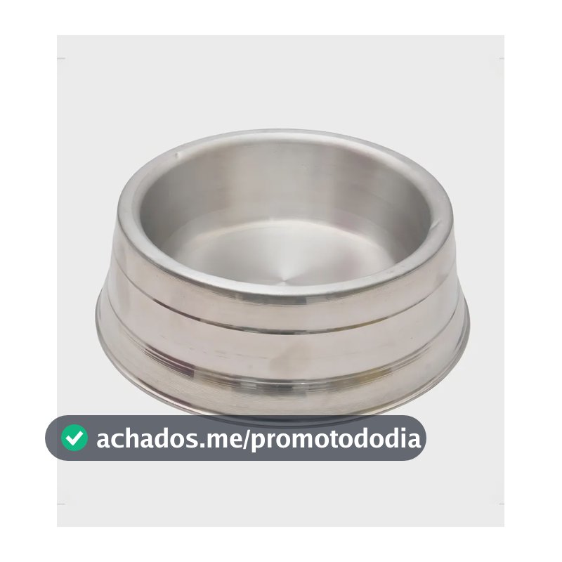 Comedouro Antiderrapante Alumínio Polido eZoo 1250ml Cachorro Médio