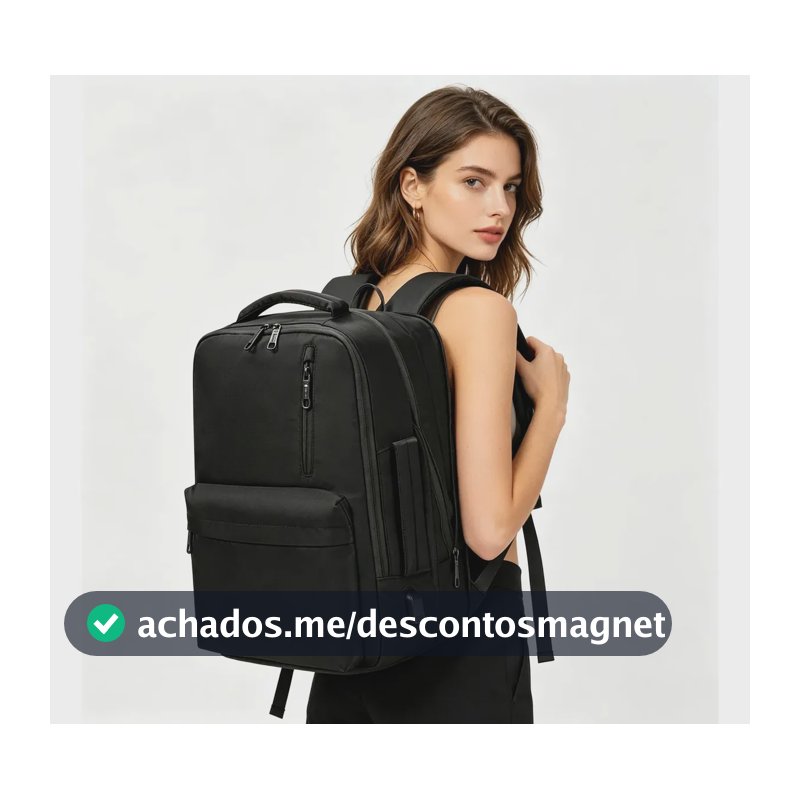 Mochila para Notebook Feminina Expansível de 25L a 40L, com USB e Impermeável