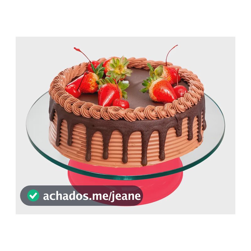 Bailarina Para Bolo Giratória De Vidro Profissional Rolamento Duplo 30cm Silver Chef