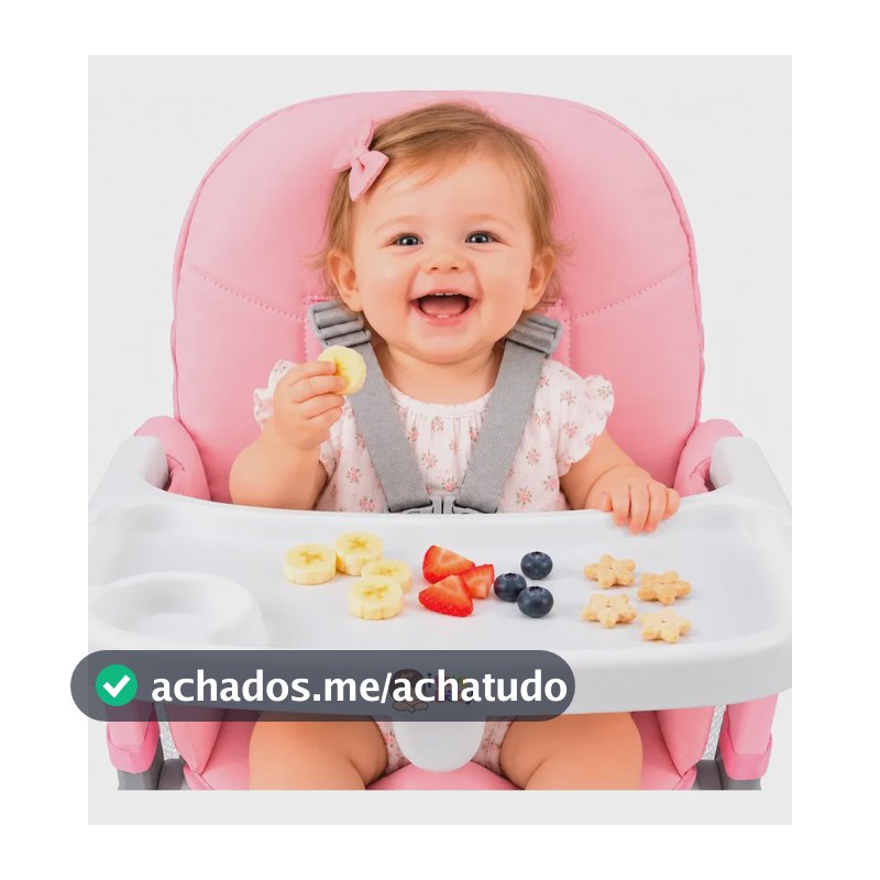 Cadeira De Alimentação Bebê Portátil - Cadeirão I Love Baby® Cor Rosa