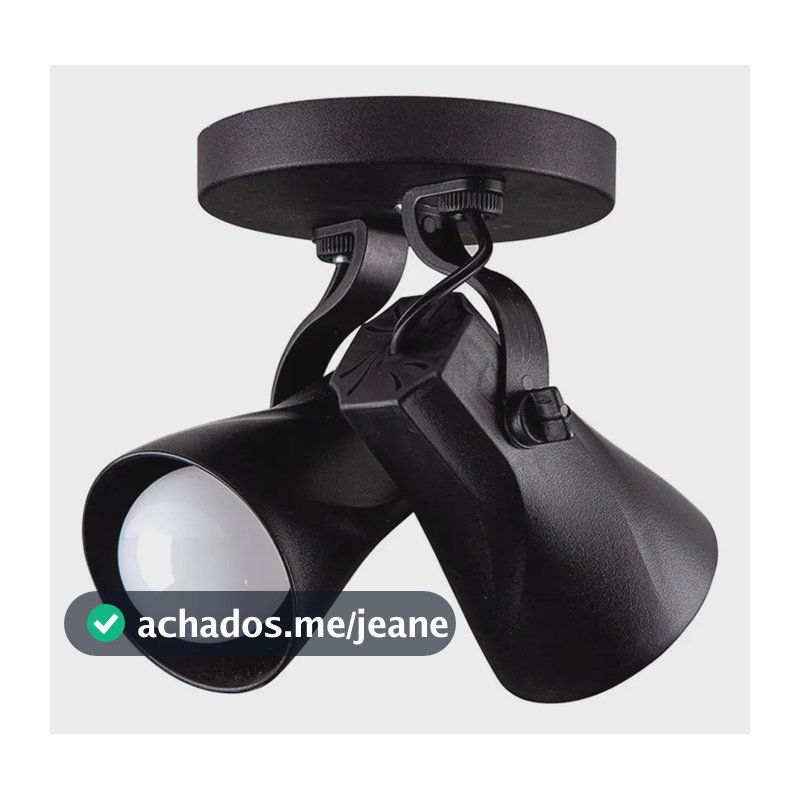 Spot Aletado 2 Lâmpadas Preto Duplo E-27 Startec