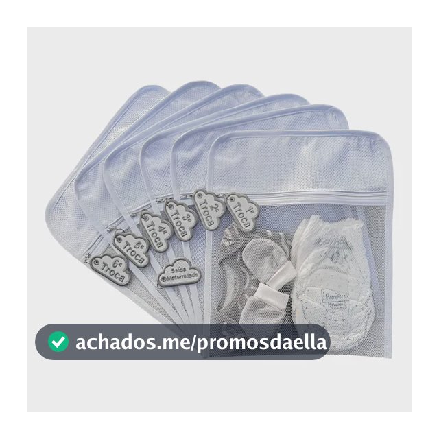 Kit 6 Saquinho Saco Maternidade Bebê Organizador Tag Bordado