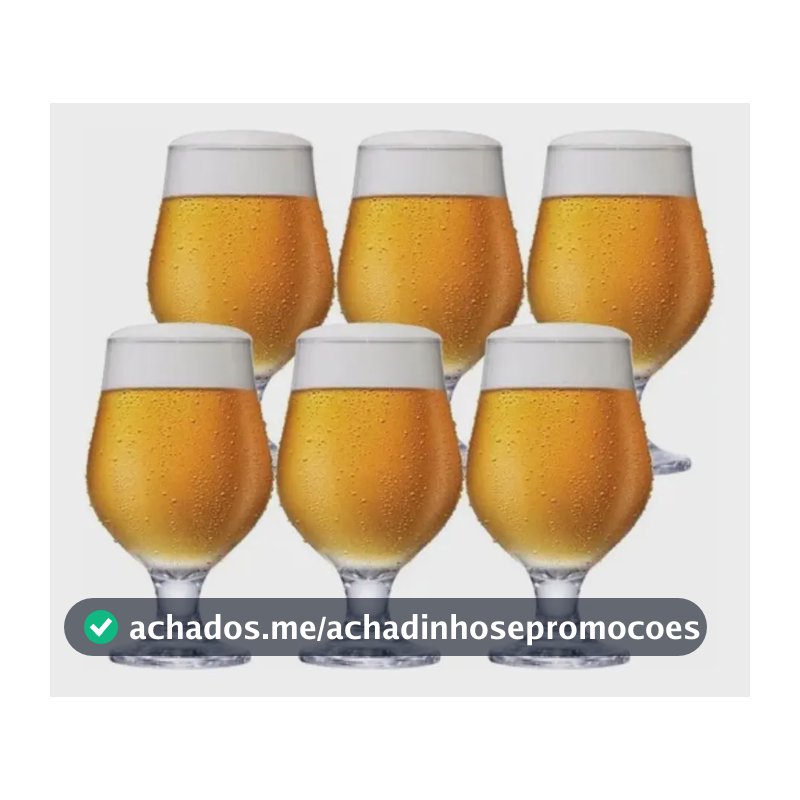 Jogo 6 Taças Cerveja Vidro Cristalino 400ml M&K Home - Bares e Restaurantes