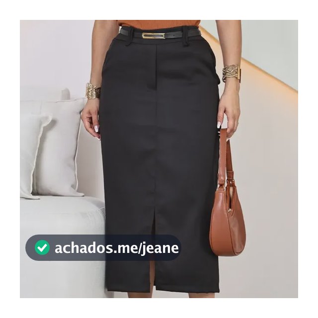 Saia Midi Evangélica Alfaiataria Com Cinto Elegante