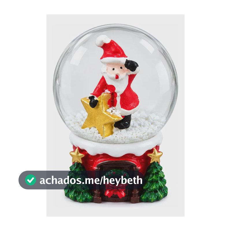 Globo De Neve Natalino Mini Papai Noel Decorativo De Mesa Vermelho