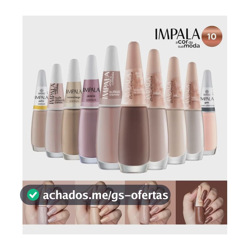 Kit 10 Esmaltes Impala Nude Cruelty-Free Secado Rápido
