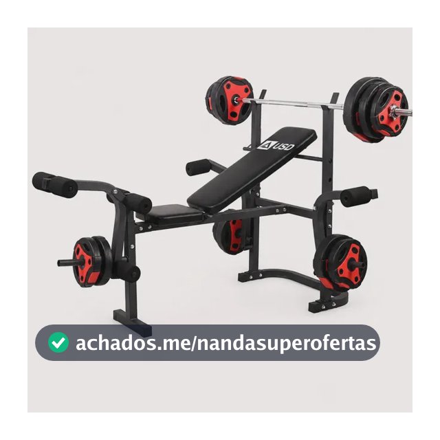 Banco De Supino Aparelho de Musculação Academia Em Casa Ginástica USD Cor Preto