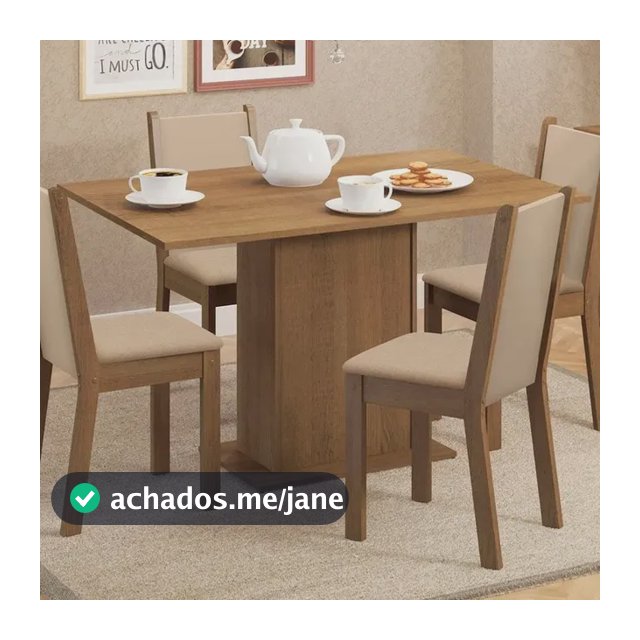Sala De Jantar Madesa Talita Mesa Tampo Madeira 4 Cadeiras Cor Rustic/Crema/Pérola Desenho do tecido das cadeiras Liso