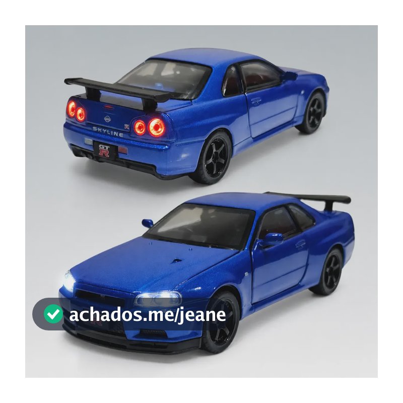 Nissan Skyline Gt-r R34 Velozes E Furiosos 1:32 Miniatura Azul