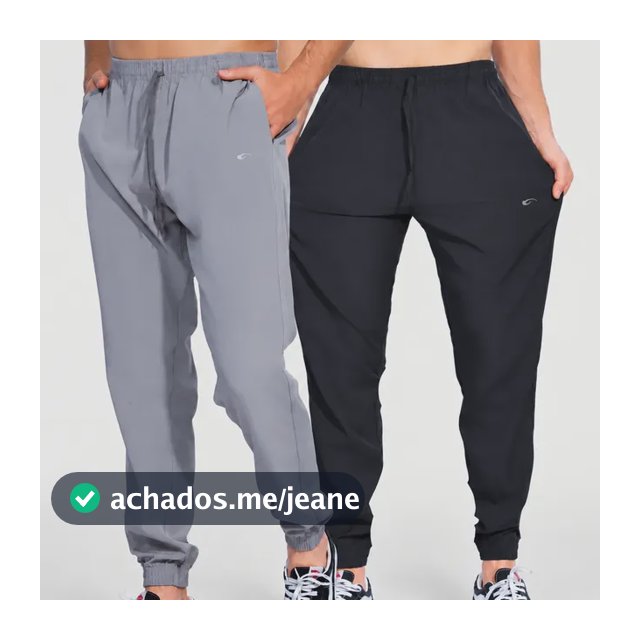 Kit 2 Calças Masculinas Jogger Tactel Com Elastano Academia