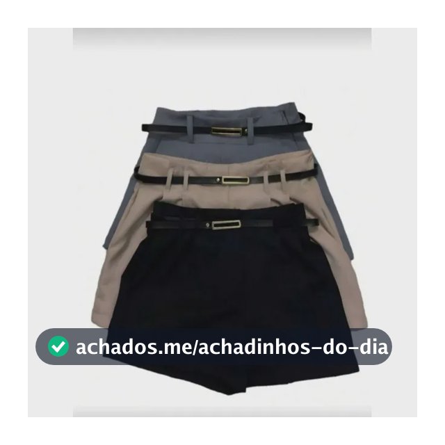 Kit 3 Shorts Alfaiataria Feminino Moda Luxo Com Cinto Brinde