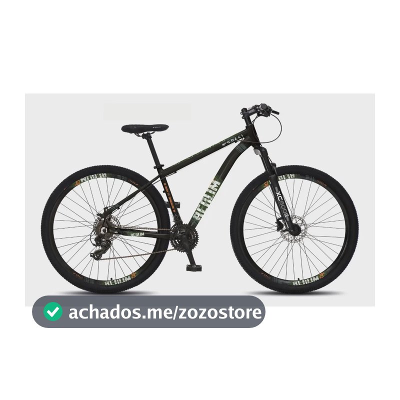 Bicicleta Colli Berlim Aluminio Aro 29 Disco-shimano 21v Preto C/ Verde Militar 15.5