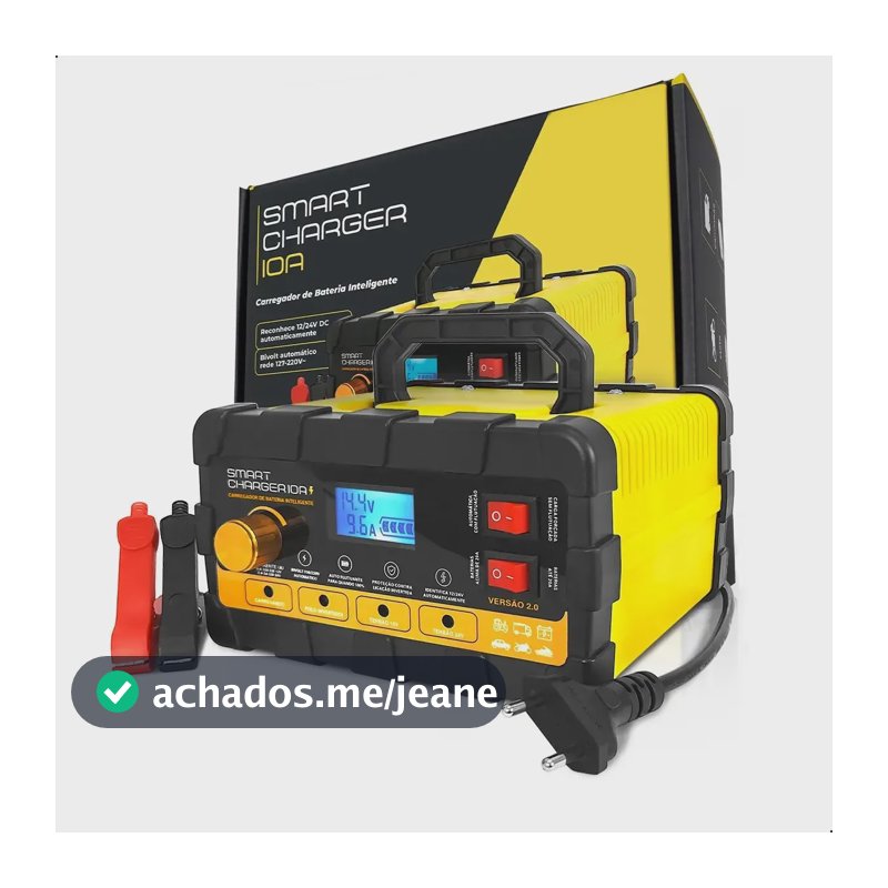 Carregador de Bateria Automotivo Smart Charger 12V/24V 10Ah Digital