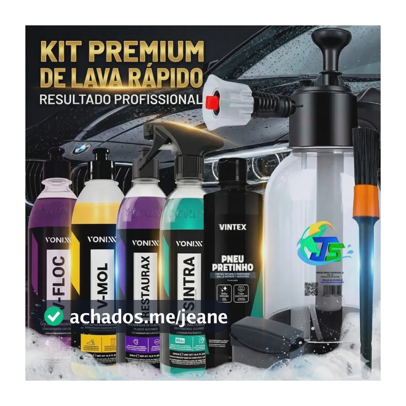Kit Completo Lavar Carro Rápido Pulverizador 2l Profissional