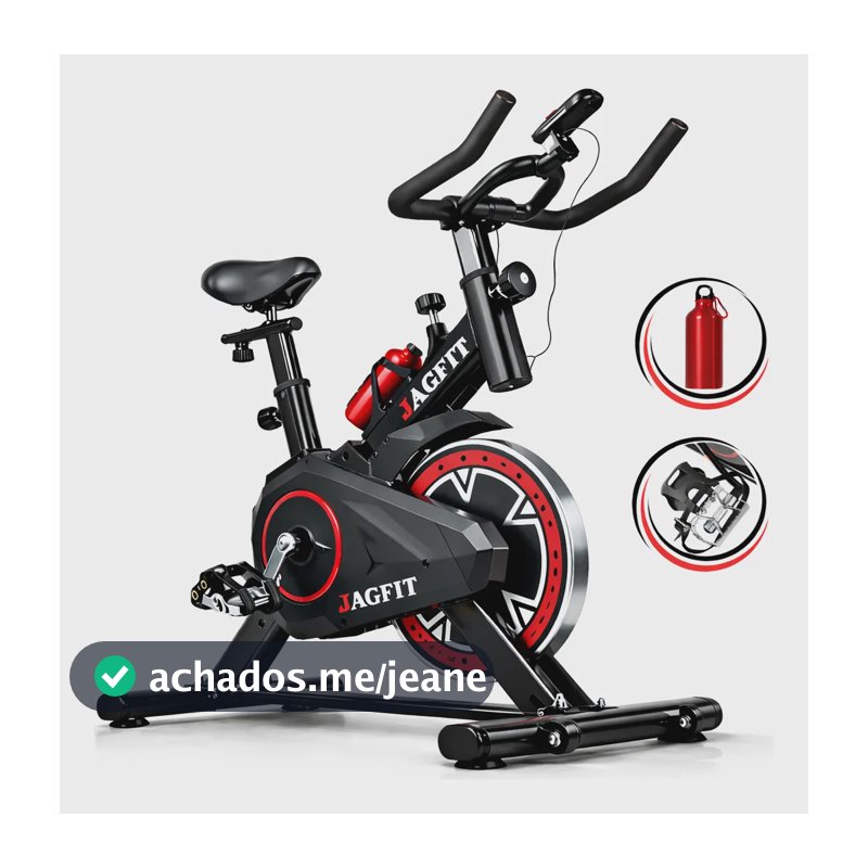 Bicicleta Ergométrica Sport Spinning Fitness Jag Fit Sb-137 Bike Ajustável Preto e Vermelho de Aço Resistente