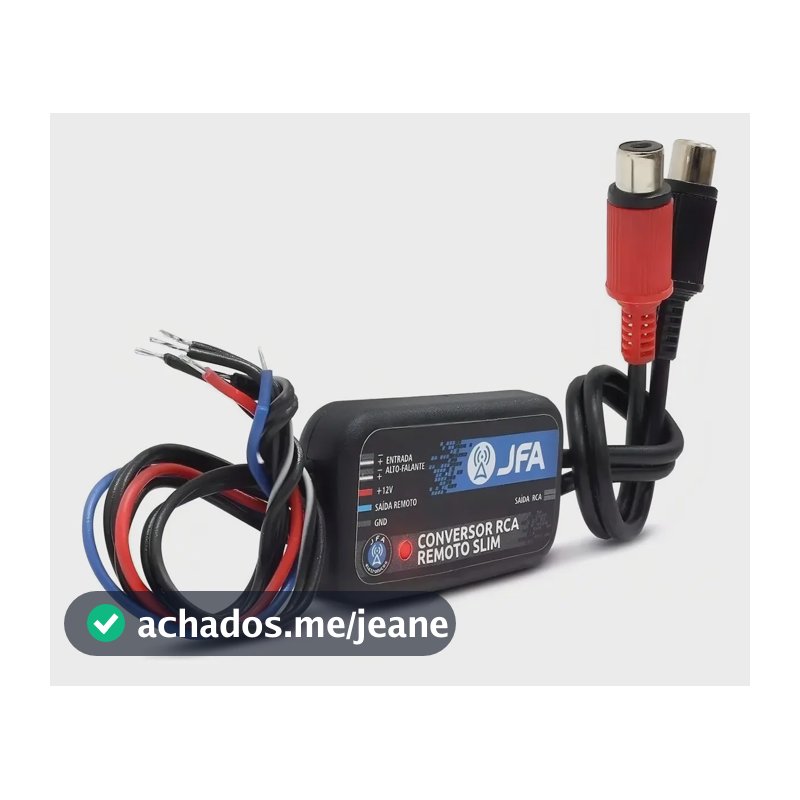 Conversor Fio Para Rca Remoto Slim 12v Jfa Automotivo Cd Dvd