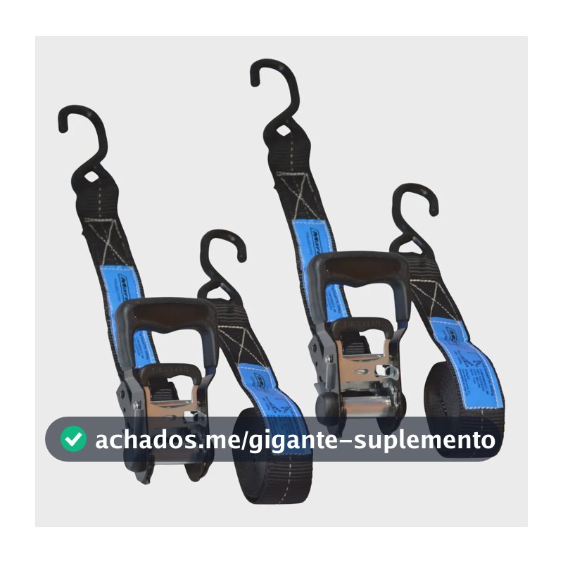 2 Conjuntos Catraca E Cinta Nautica 1500kg 35mm 3m Gancho S Preto