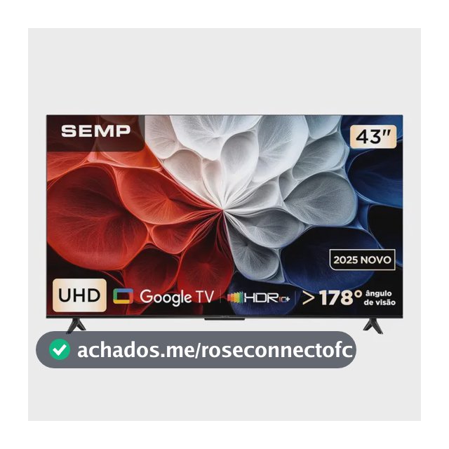 Smart Tv Semp 43 Polegadas Led Hva 4k S62 Wifi Bluetooth Google Tv 3 Hdmi Hdr10+ Dolby Audio 43s62