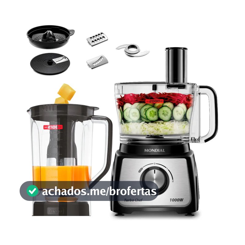 Multiprocessador Turbo Chef 7 em 1 Mondial 1000W MPN-01-BE