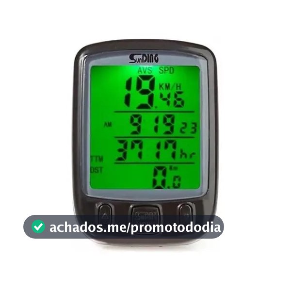 Velocímetro Digital Bike com Fio Sunding SD-563A Preto LCD