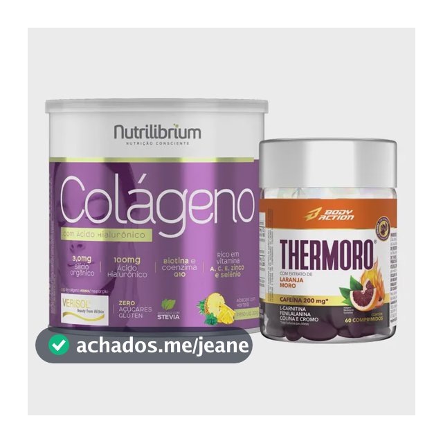 Colágeno Verisol Pó + Thermoro 60 Comp Laranja Moro Cafeína