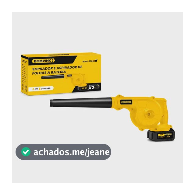 Soprador E Aspirador De Folhas 21v Com 2 Baterias Bomvink Amarelo 127/220v Amarelo 127/220v