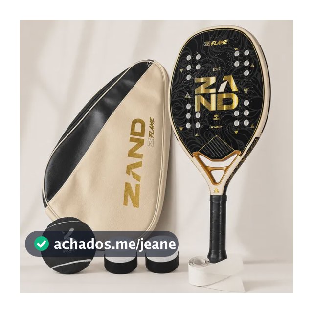 Raquete Beach Tennis Zand Z Flame 2027 + Brindes Preto