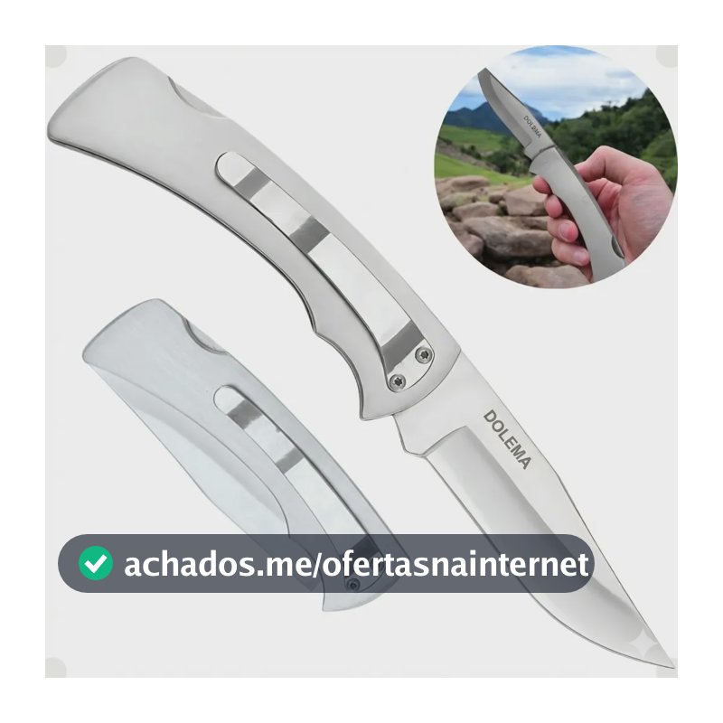 Canivete Inox De Bolso Retrátil Com Presilha E Trava Inox