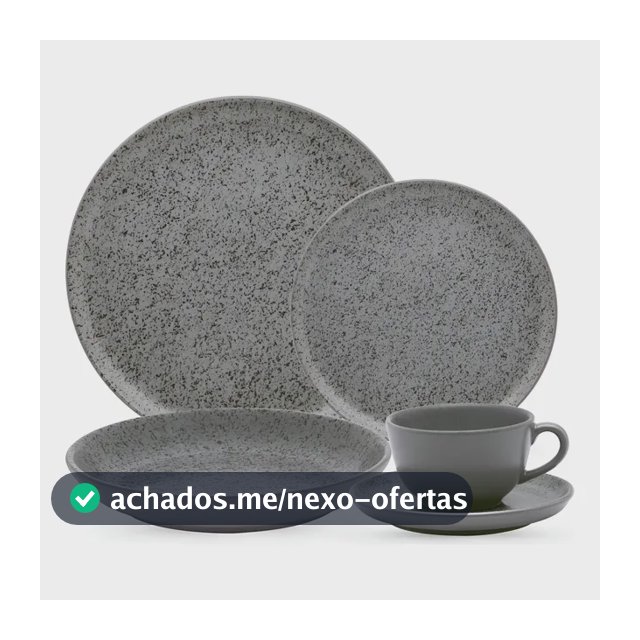 Aparelho De Jantar E Chá 20 Peças Flat Gray Cor Cinza Oxford