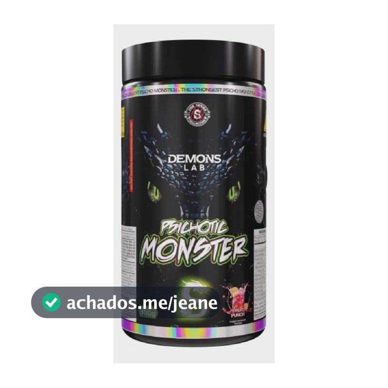Pré Treino Psichotic Monster 350g Demons Lab Sabor Ponche de Frutas