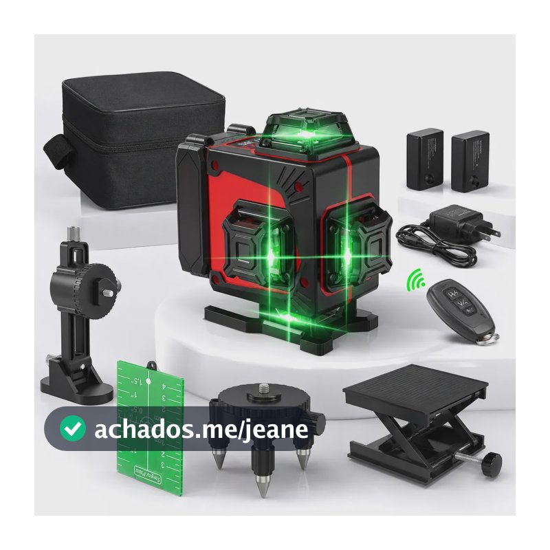 Nivel Laser 16 Linhas Autonivelamento Verde 3D 30M 360°