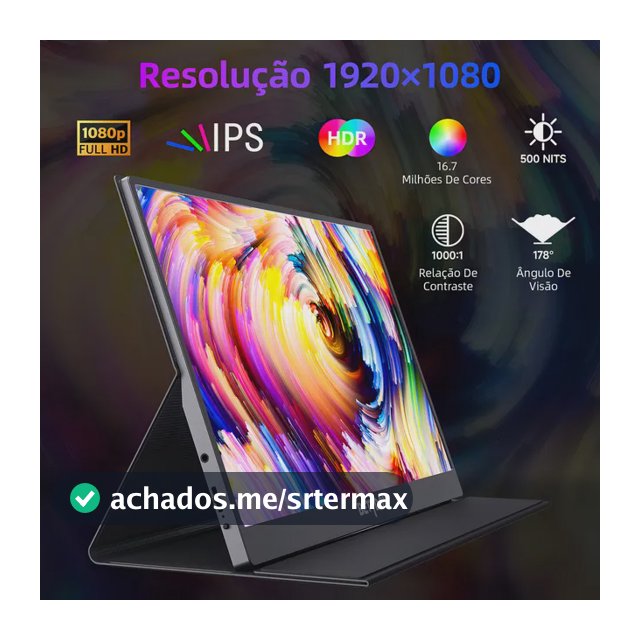 Monitor Portátil Gamer Bettdow de 15.6" Full HD IPS Antirreflexo com Capa