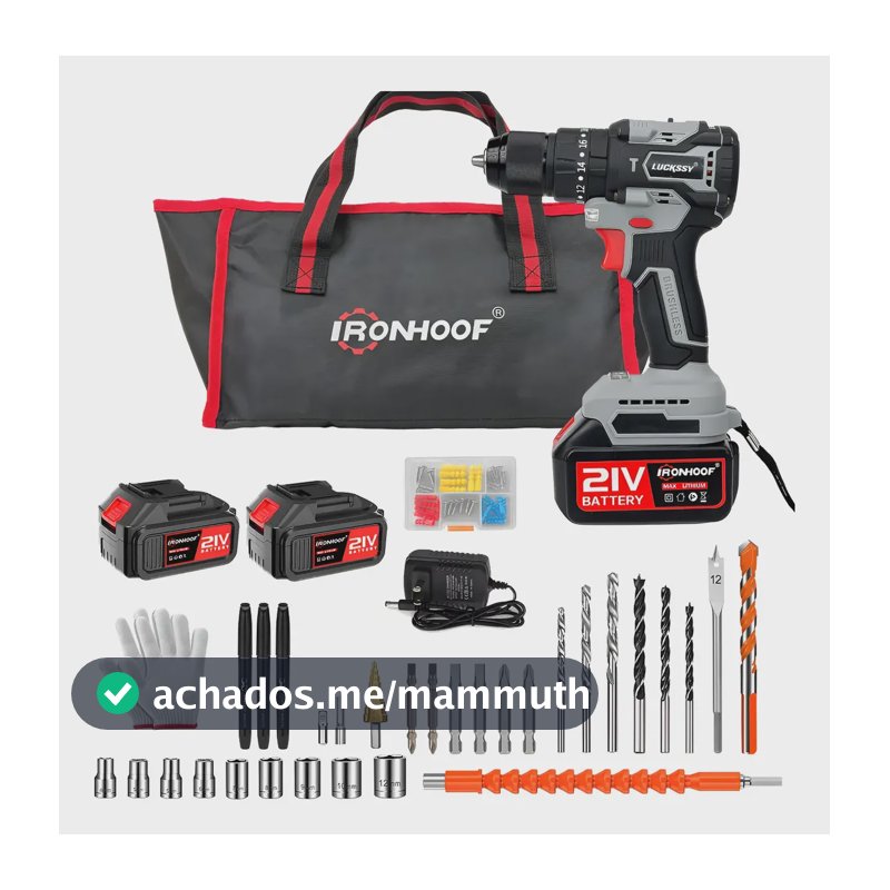Furadeira E Parafusadeira De Impacto Eletrica Brushless 21v Cinza-escuro 110/127/220v 60hz