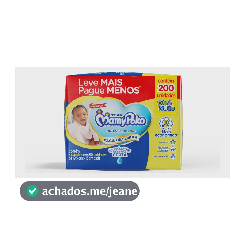 Toalhas umedecidas MamyPoko Dia&Noite 200 unidades