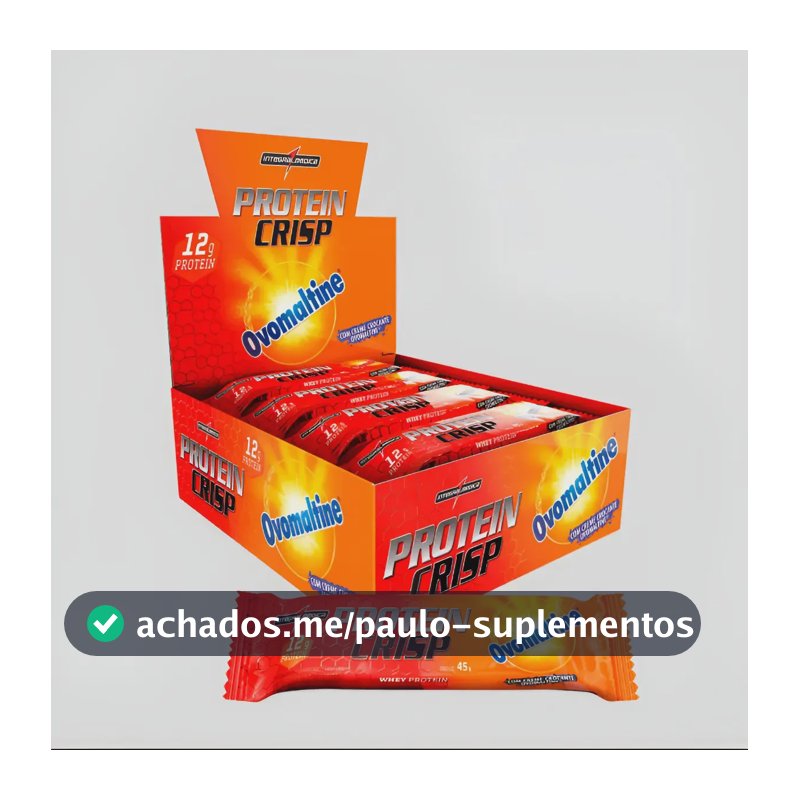 Barrinha Proteica Integralmédica Crisp 12 Un - 12g Proteinas Sabor Ovomaltine