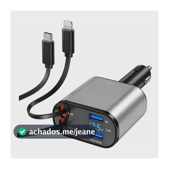 Carregador Veicular Automotivo 12v Para Carros Adaptador