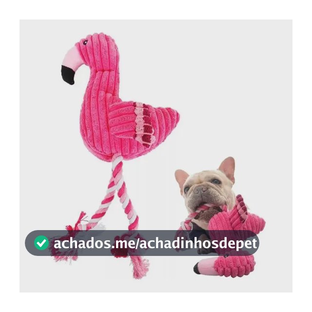 Brinquedo Pet Cães Flamingo Pelúcia 34cm Com Corda E Apito Rosa-chiclete Flamingo