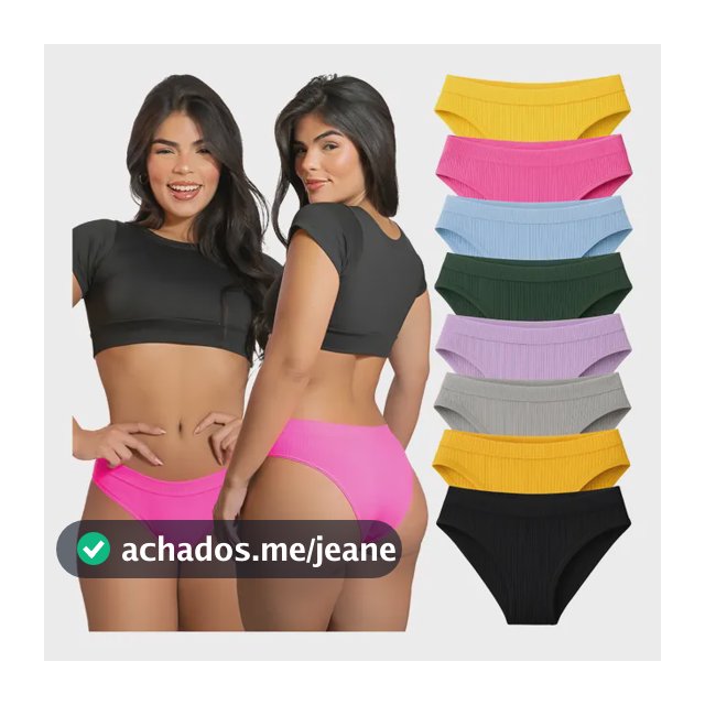 Kit 10 Calcinhas Tanga Canelada Básica