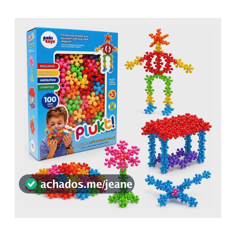 Brinquedo Montar Plukt Estrelas Educativo Criativo 100 Peças