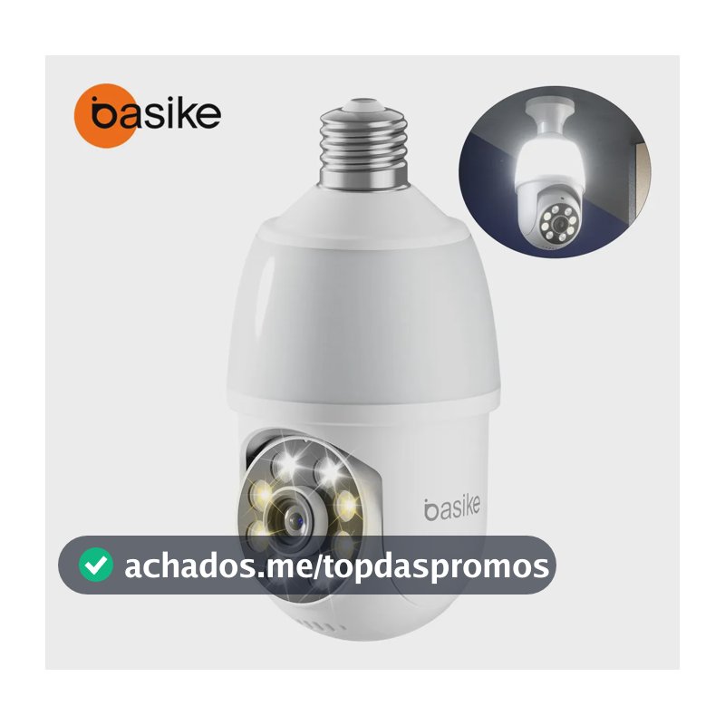 2026 Câmera Lâmpada Inteligente Seguranca Wifi Interna/Externa com Luz LED, PTZ 360° Full HD 1080p, APP ICSEE Soquete E27 com Visão Noturna Áudio Bidirecional Câmera Residencial Ip66 À Prova D'água