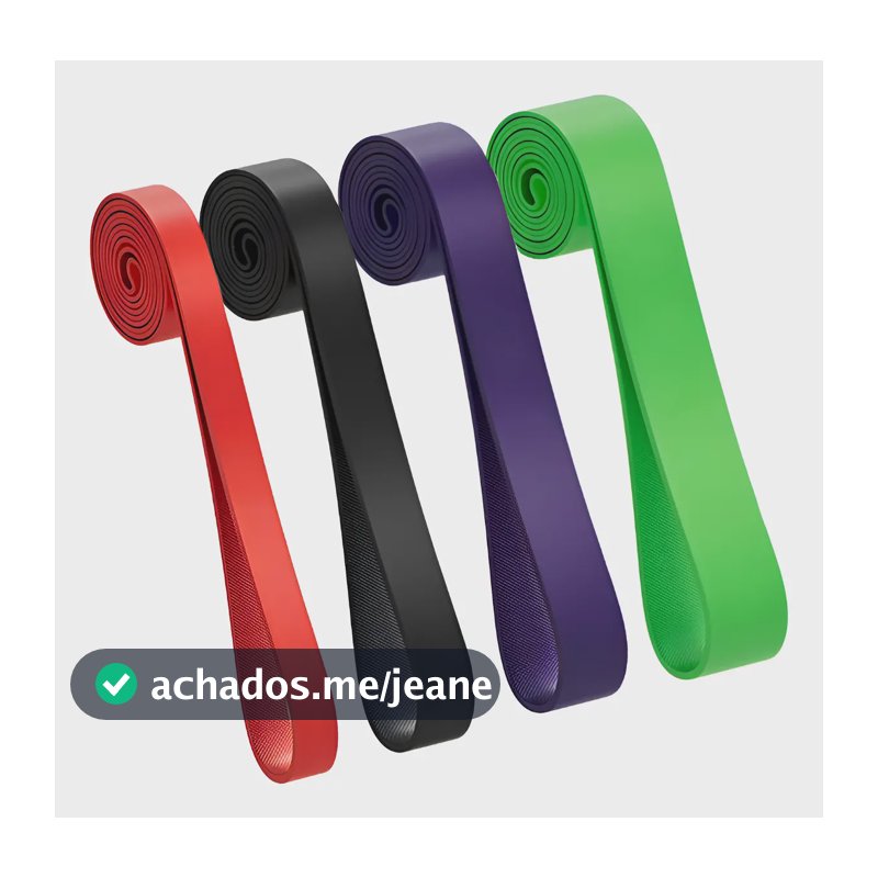 Kit 4 Super Band Elástico Para Treino Funcional E Exercícios Preto