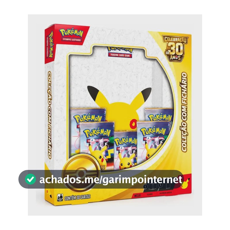 Box Celebrações Coleção Com Fichário Pokémon 30 Anos Fichario Portugues