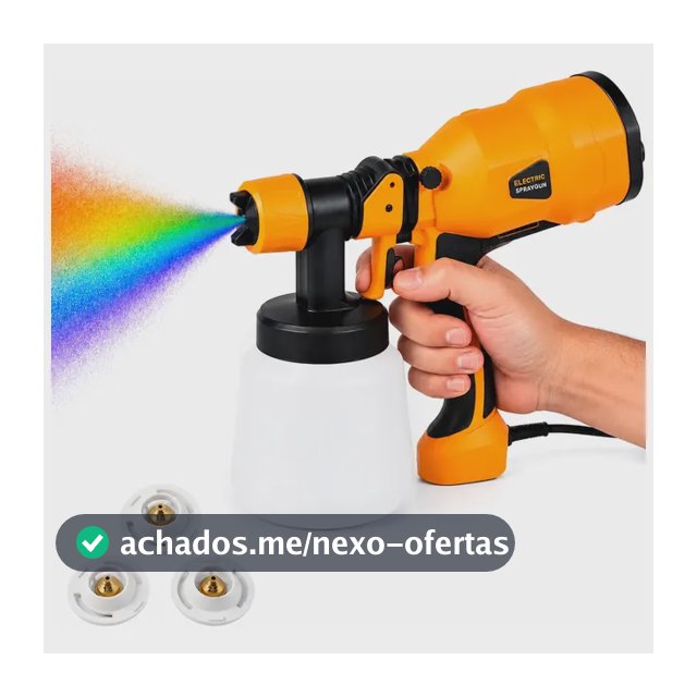 Pistola De Pintura Pulverizadora Hvlp Portátil 1,1l 650w Amarelo/preto 127v