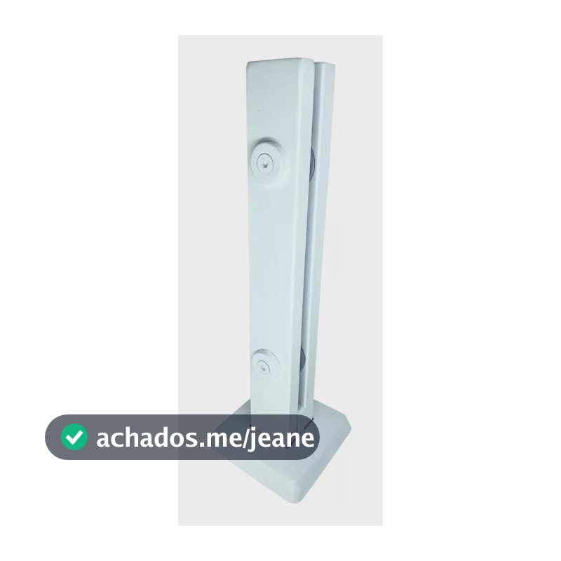 Coluna Torre Branca Guarda Corpo Inox 40 Cm 2 Furos