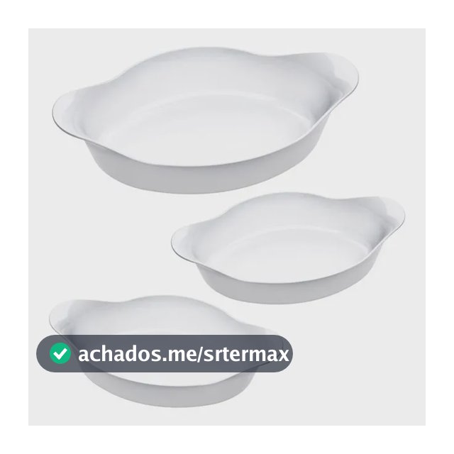 Marinex Conjunto de Assadeiras Oval Opaline 3 Peças Branco