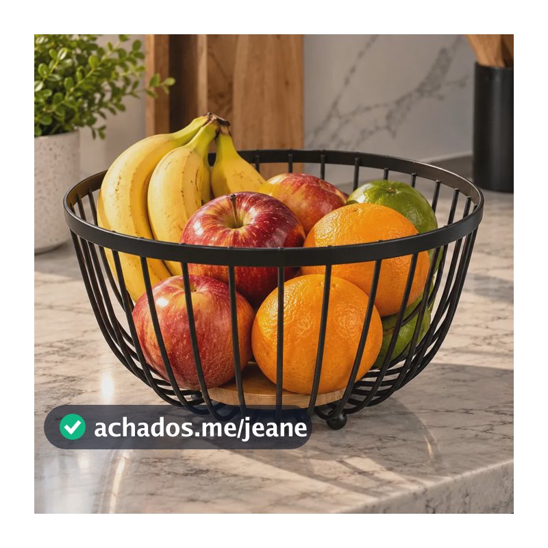 Fruteira Mesa Metal Aramado Listrado Preta Organizadores De Frutas Armário Cozinha Moderno Alimentos Conservar Decoração Versátil Redonda Para Pães Bambu Mesa Posta Multiuso Suporte Rústica Geométrica