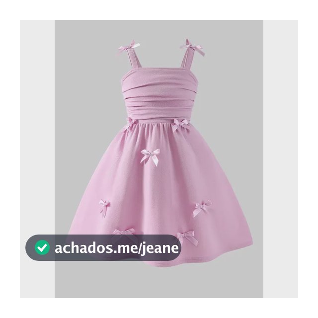 Vestido Casual Infantil Com Laços Decorativos Rosa Liso 4-5y
