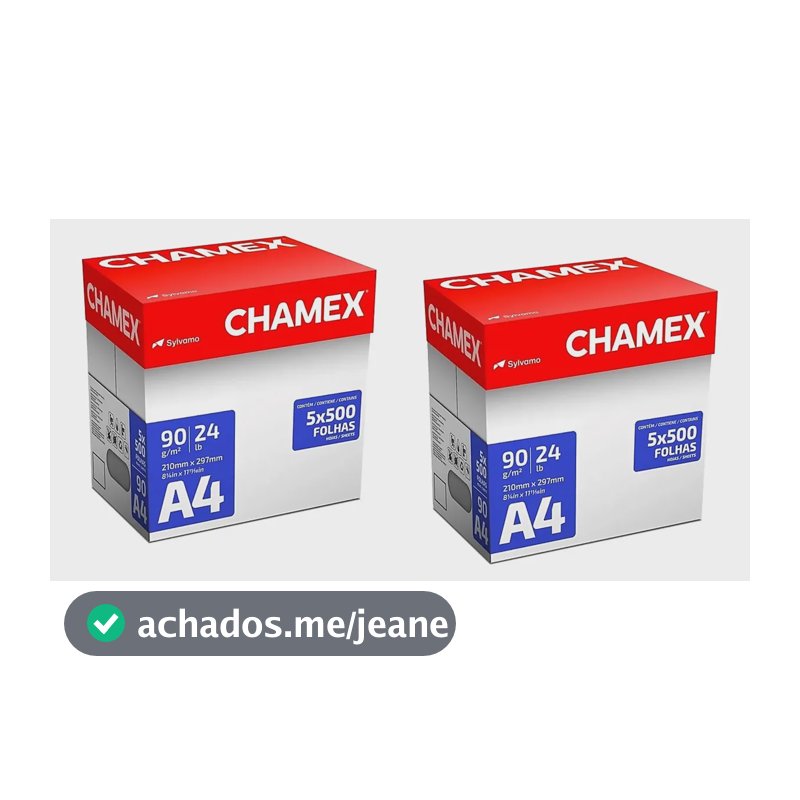 Papel Sulfite Chamex  A4 90g  5000 Folhas | 2 Caixas 2 Caixas 5000 Folhas