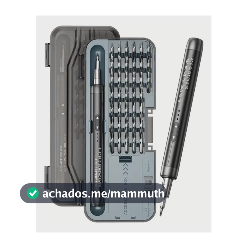 Parafusadeira Elétrica Portátil 46 em 1, para Reparo de Celular e Notebook com Bateria Recarregável