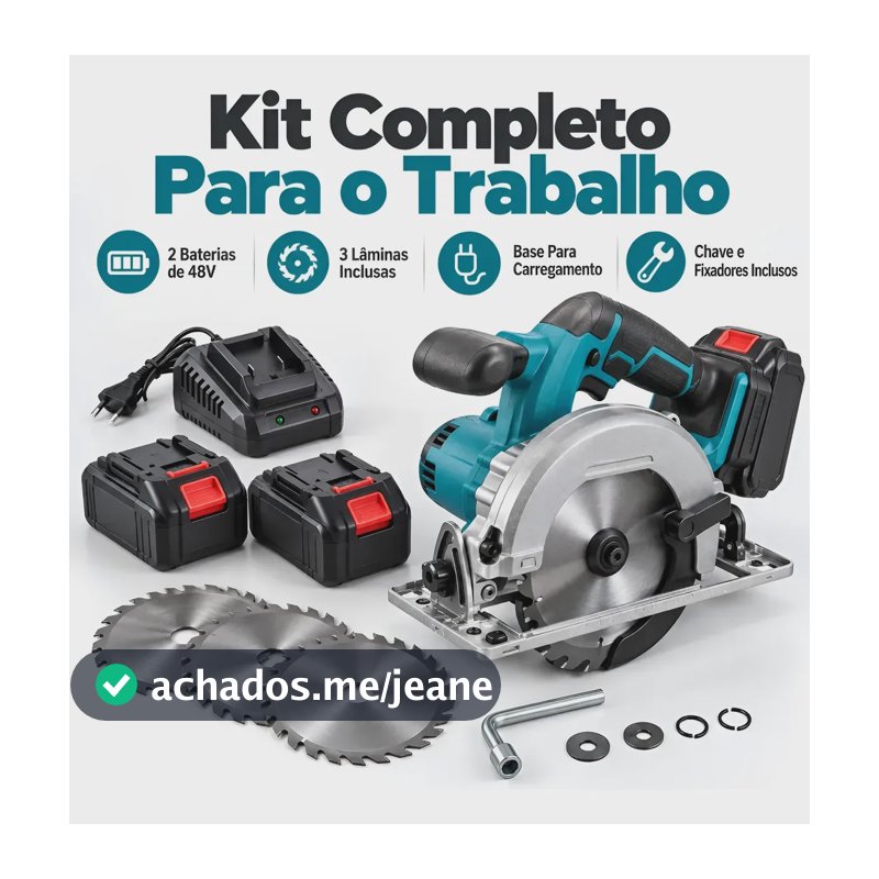 Serra Circular A Bateria Profissional Com 2 Baterias 48v Azul 127/220v 50 Hz/ 60 Hz
